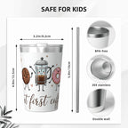 But First Coffee, Cute Characters Small Stainless Steel Travel Mug Cup 12oz/350ml