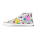 80's Grid - Kids' High Top Canvas Shoes US6Y Kids High Top Canvas Shoes Printed Offshore Retro