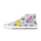 80's Grid - Kids' High Top Canvas Shoes US6Y Kids High Top Canvas Shoes Printed Offshore Retro