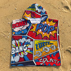 Comic Book Kid's Hooded Towel Poncho