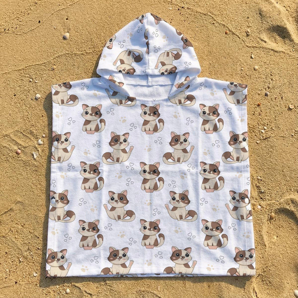 Cheeky Cats Kid's Hooded Towel Poncho