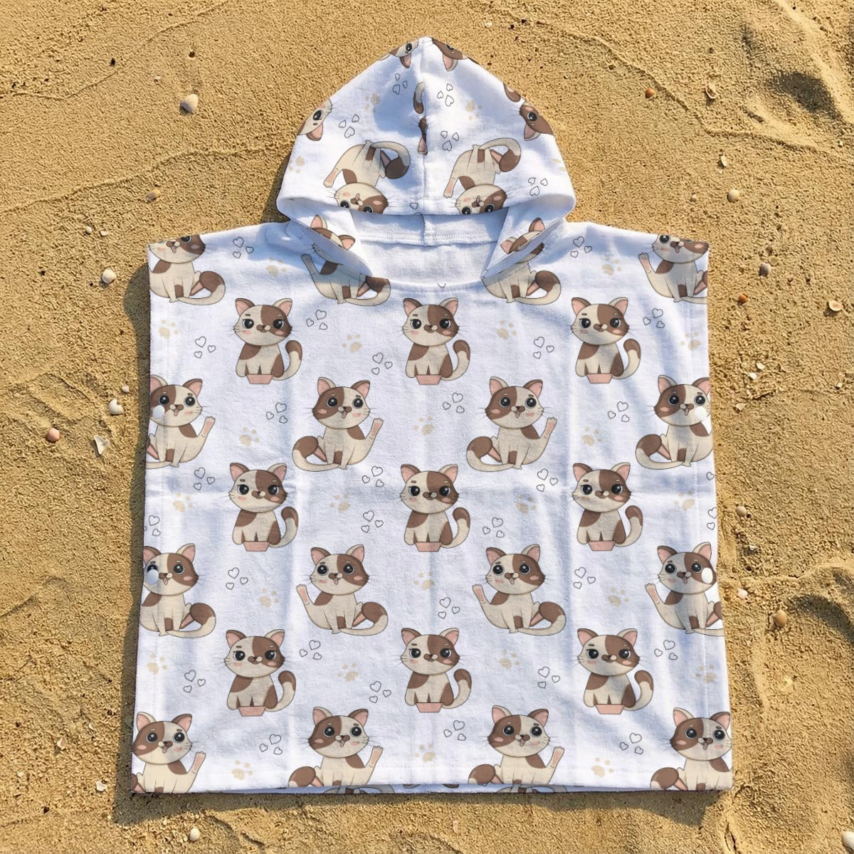 Cheeky Cats Kid's Hooded Towel Poncho