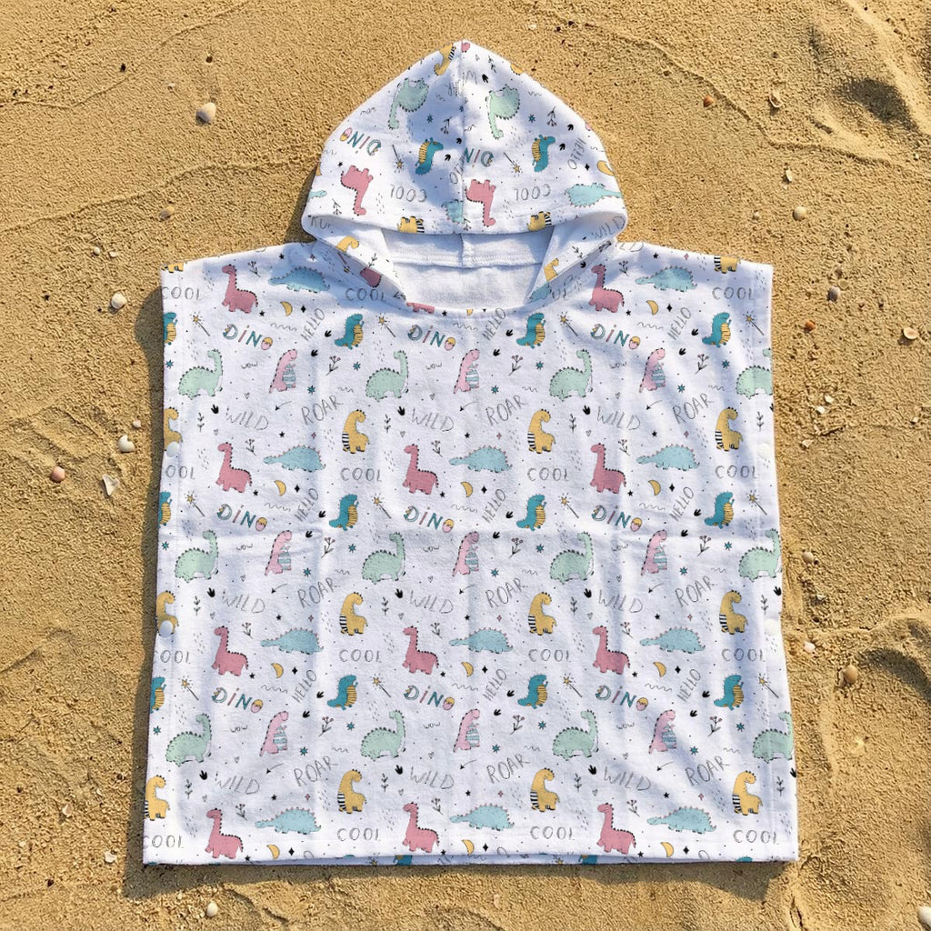 Quirky Dinosaurs Kid's Hooded Towel Poncho