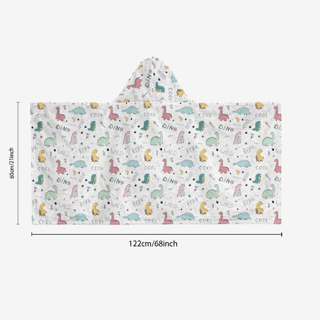 Quirky Dinosaurs Kids Wrap Hooded Towel Poncho
