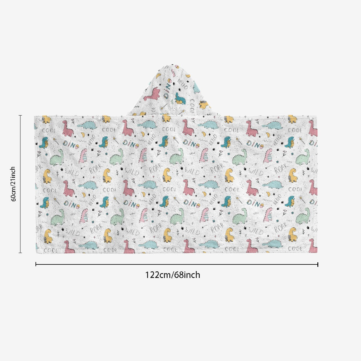 Quirky Dinosaurs Kids Wrap Hooded Towel Poncho