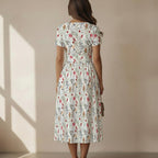 Australian Plants And Animals Women's Short Sleeve V Neck Midi Dress