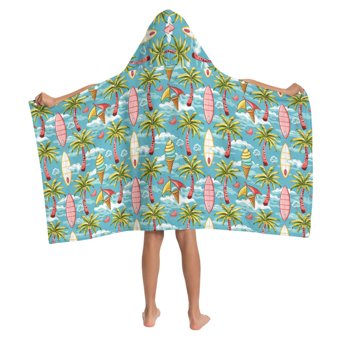 Summer Surf Kid's Wrap Hooded Towel Poncho