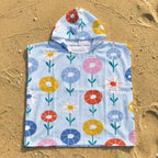 Abstract Cute Flowers Kid's Hooded Towel Poncho