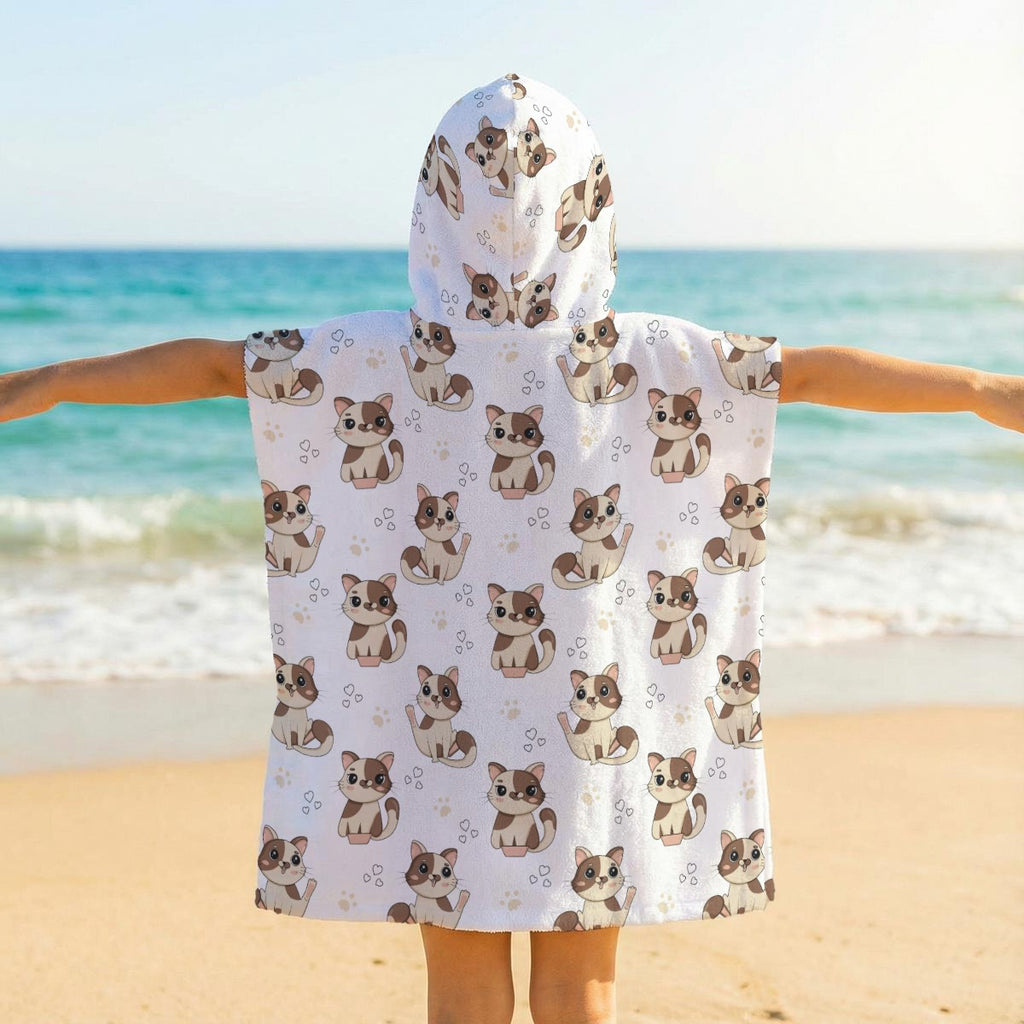 Cheeky Cats Kid's Hooded Towel Poncho