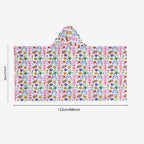 Rainbows And Butterflies Kid's Wrap Hooded Towel Poncho|Horizontal