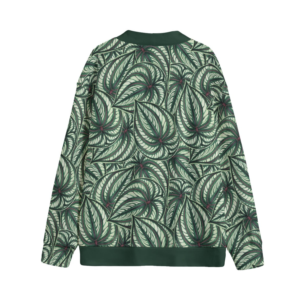 Stripy Leaves Unisex V-neck Cardigan With Button Closure