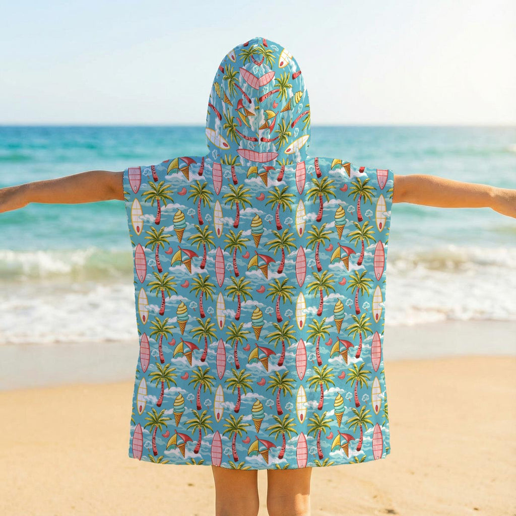 Summer Surf Kid's Hooded Towel Poncho