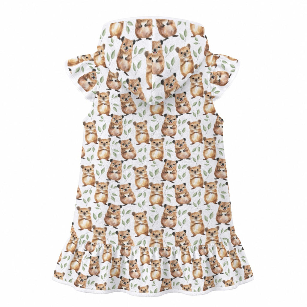 Quokkas Girl's Hooded Beach Cover-Up