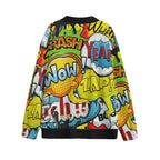 Comic Book Expressions Unisex V-neck Cardigan With Button Closure
