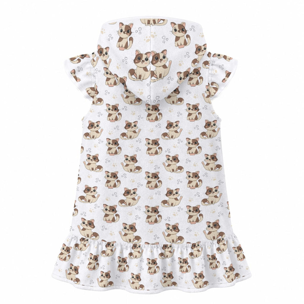 Cheeky Cats Girl's Hooded Beach Cover-Up