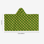 Rubber Ducks On Green Kids Wrap Hooded Towel Poncho