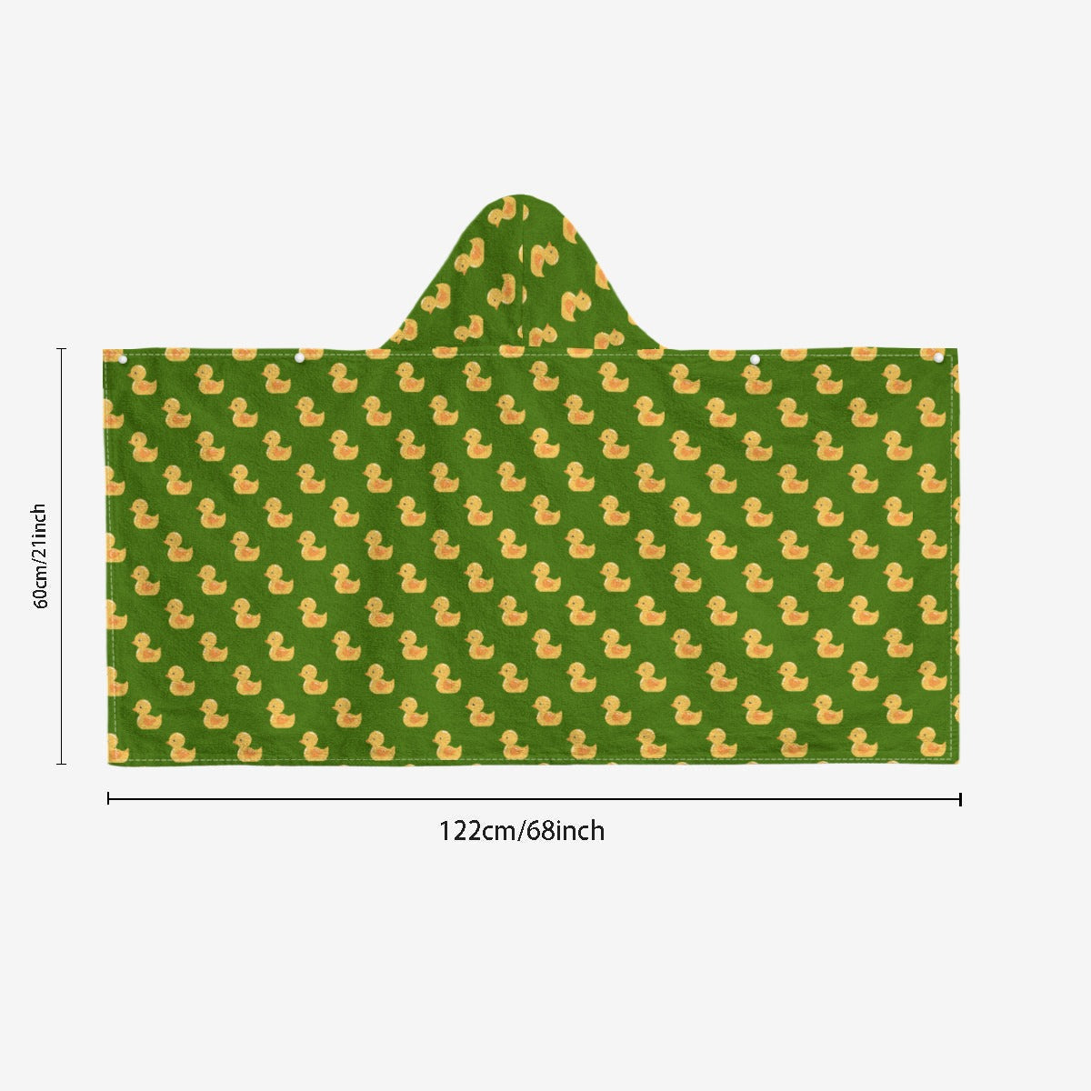 Rubber Ducks On Green Kids Wrap Hooded Towel Poncho
