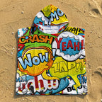 Comic Book Exclamations Kid's Hooded Towel Poncho