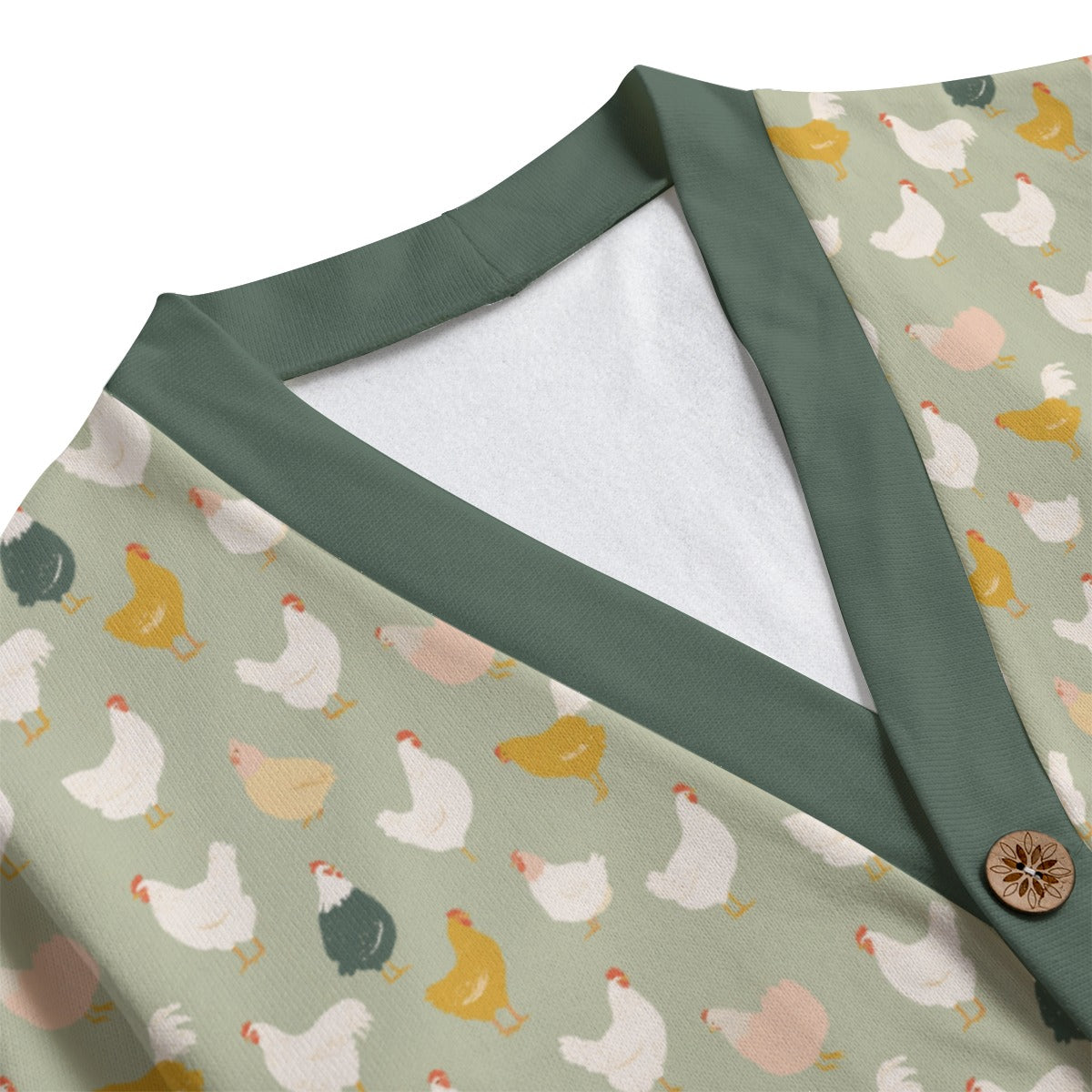 Chicken Life Unisex V-neck Cardigan With Button Closure