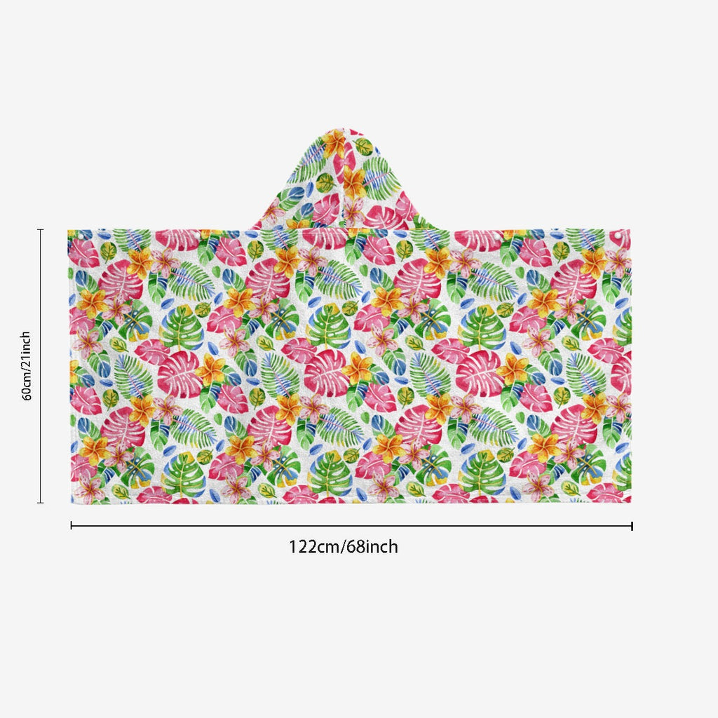 Bright Painted Tropical Kids Wrap Hooded Towel Poncho