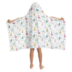 Quirky Dinosaurs Kids Wrap Hooded Towel Poncho