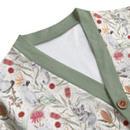 Australian Plants And Animals Unisex V-neck Cardigan With Button Closure
