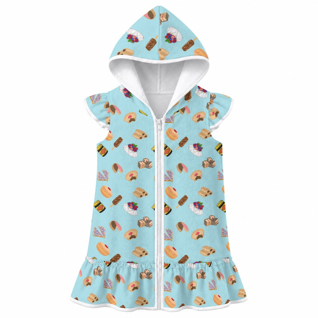 Classic Aussie Food Icons Girl's Hooded Beach Cover-Up