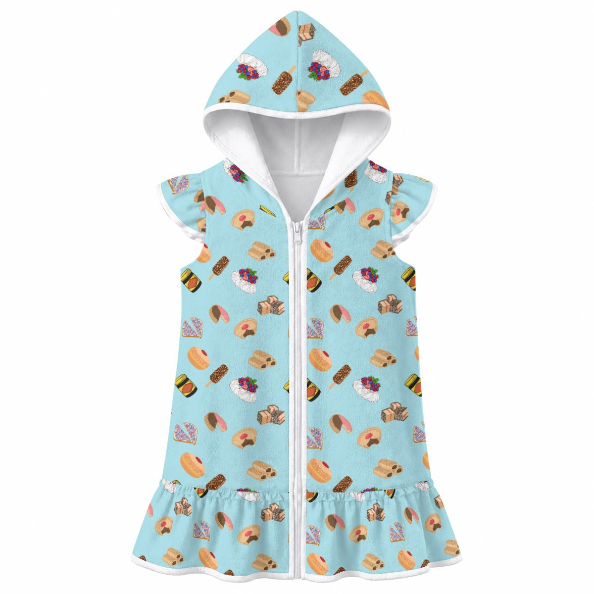 Classic Aussie Food Icons Girl's Hooded Beach Cover-Up