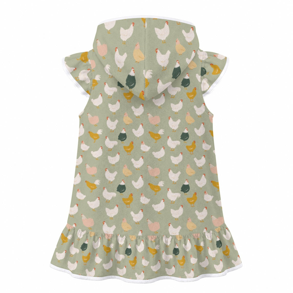 Chicken Life Girl's Hooded Beach Cover-Up