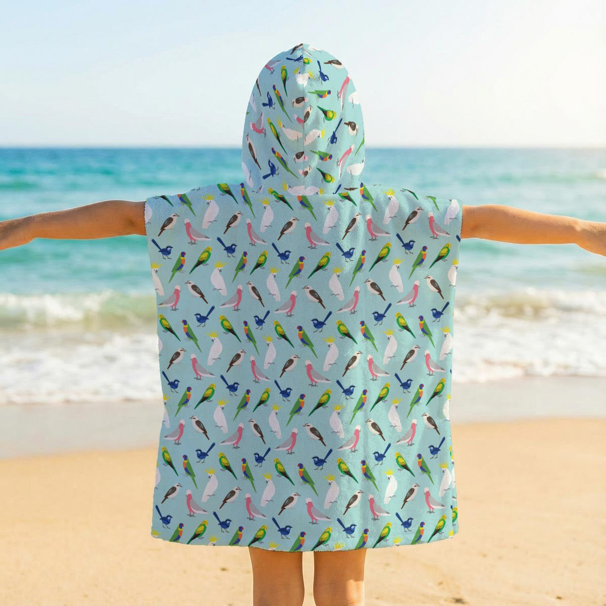 Australian Birds Kid's Hooded Towel Poncho