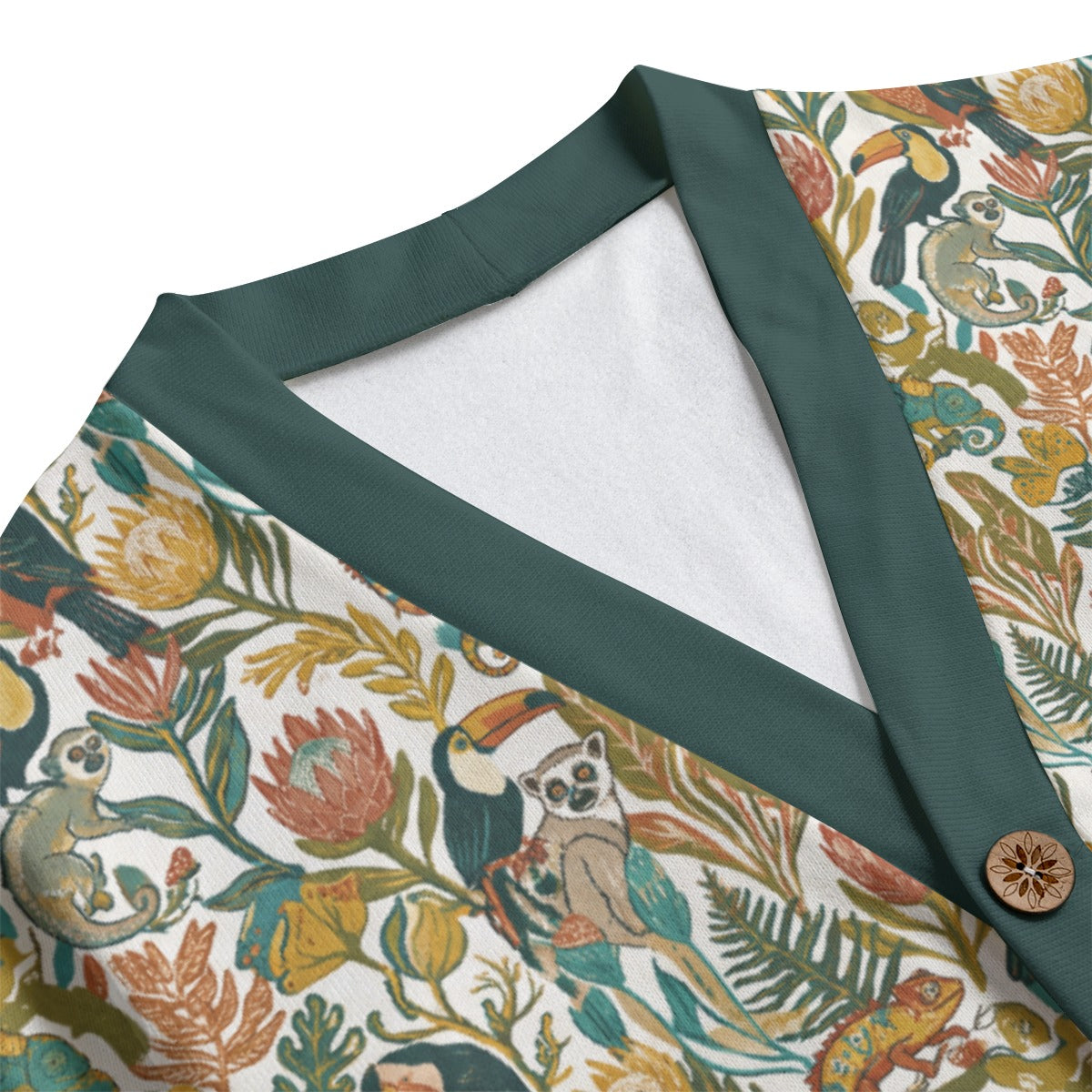Welcome To The Jungle Unisex V-neck Cardigan With Button Closure