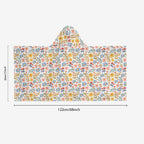 Boho Flowers And Leaves Kid's Wrap Hooded Towel Poncho