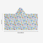 Abstract Cute Flowers Kids Wrap Hooded Towel Poncho