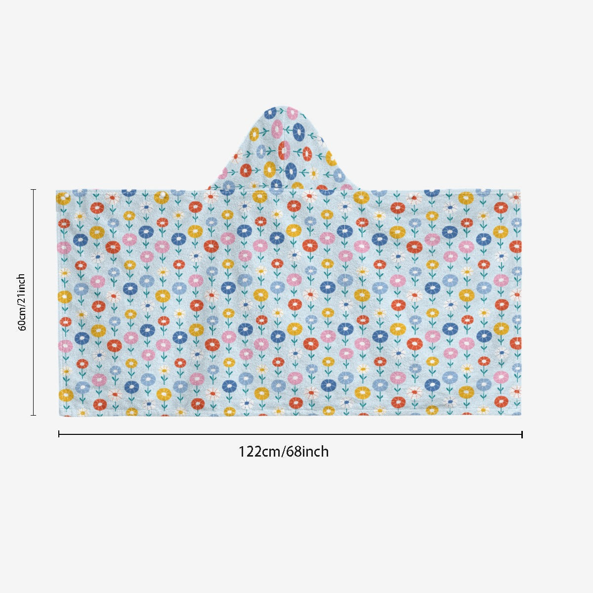 Abstract Cute Flowers Kids Wrap Hooded Towel Poncho