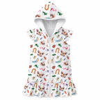Cute Bugs Girl's Hooded Beach Cover-Up