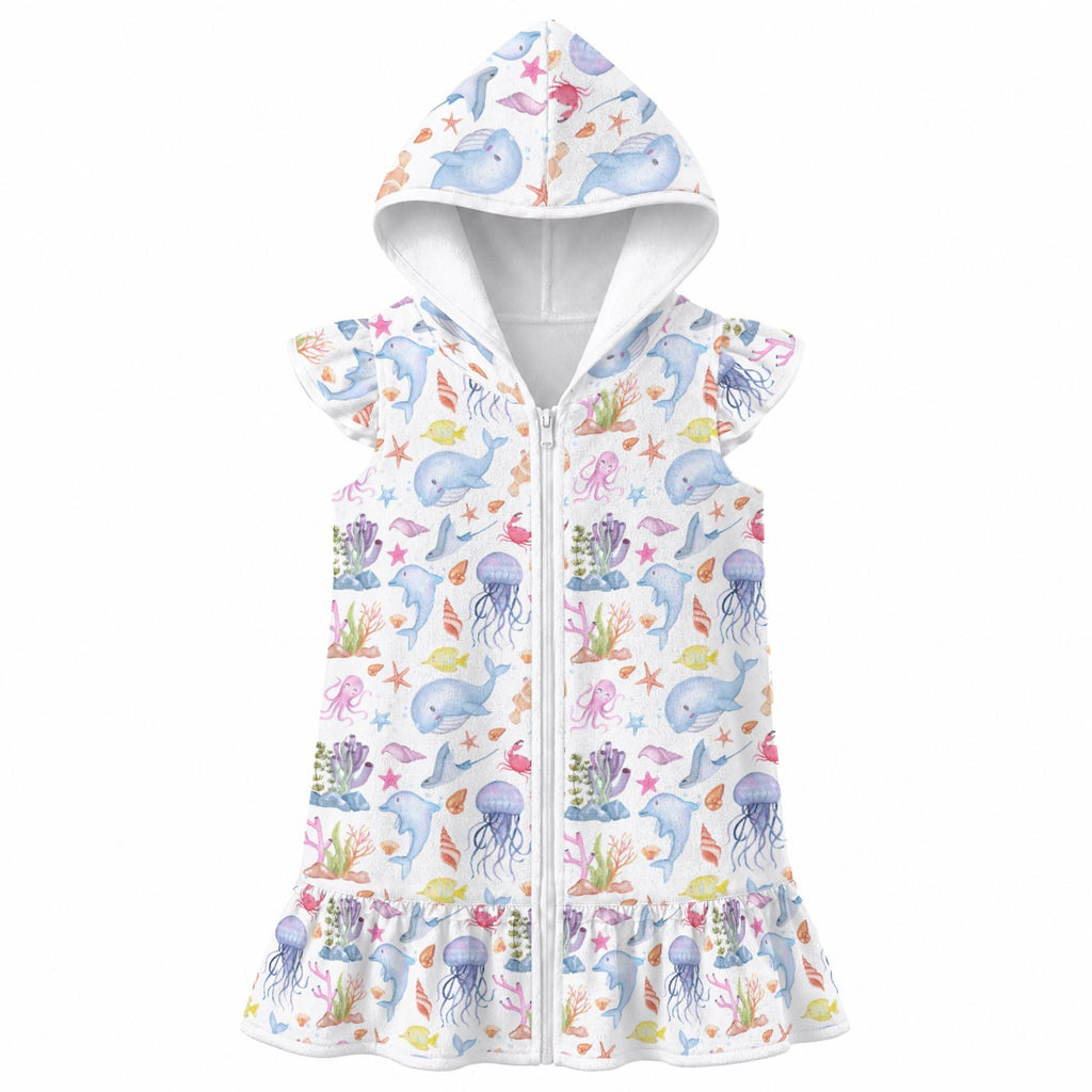 Under The Sea Girl's Hooded Beach Cover-Up