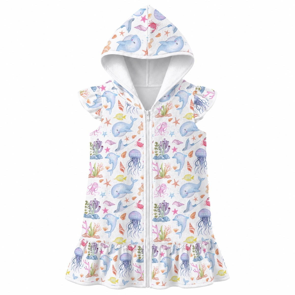 Under The Sea Girl's Hooded Beach Cover-Up