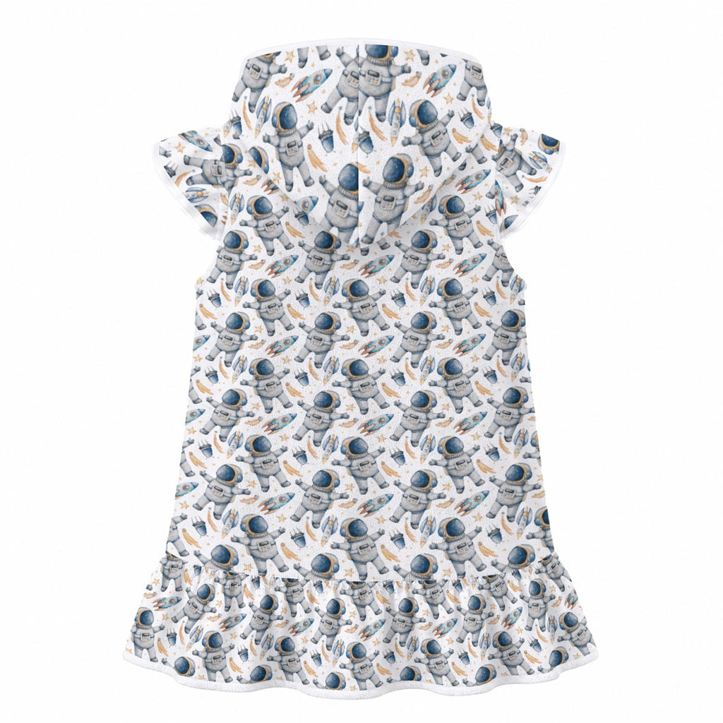 Astronauts And Rockets Girl's Hooded Beach Cover-Up