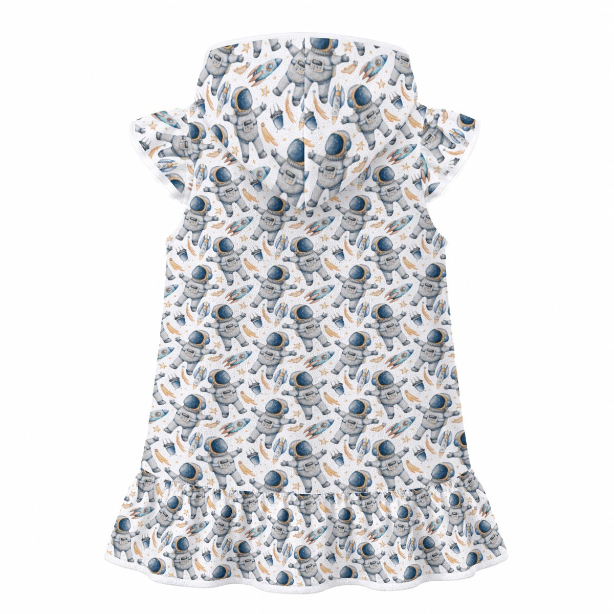 Astronauts And Rockets Girl's Hooded Beach Cover-Up