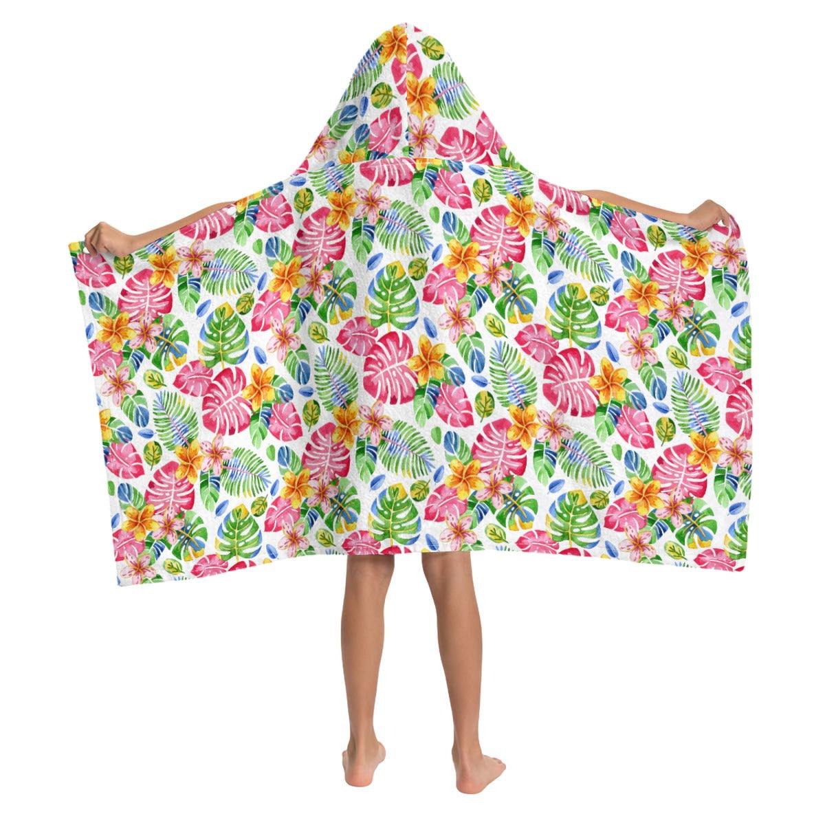 Bright Painted Tropical Kids Wrap Hooded Towel Poncho