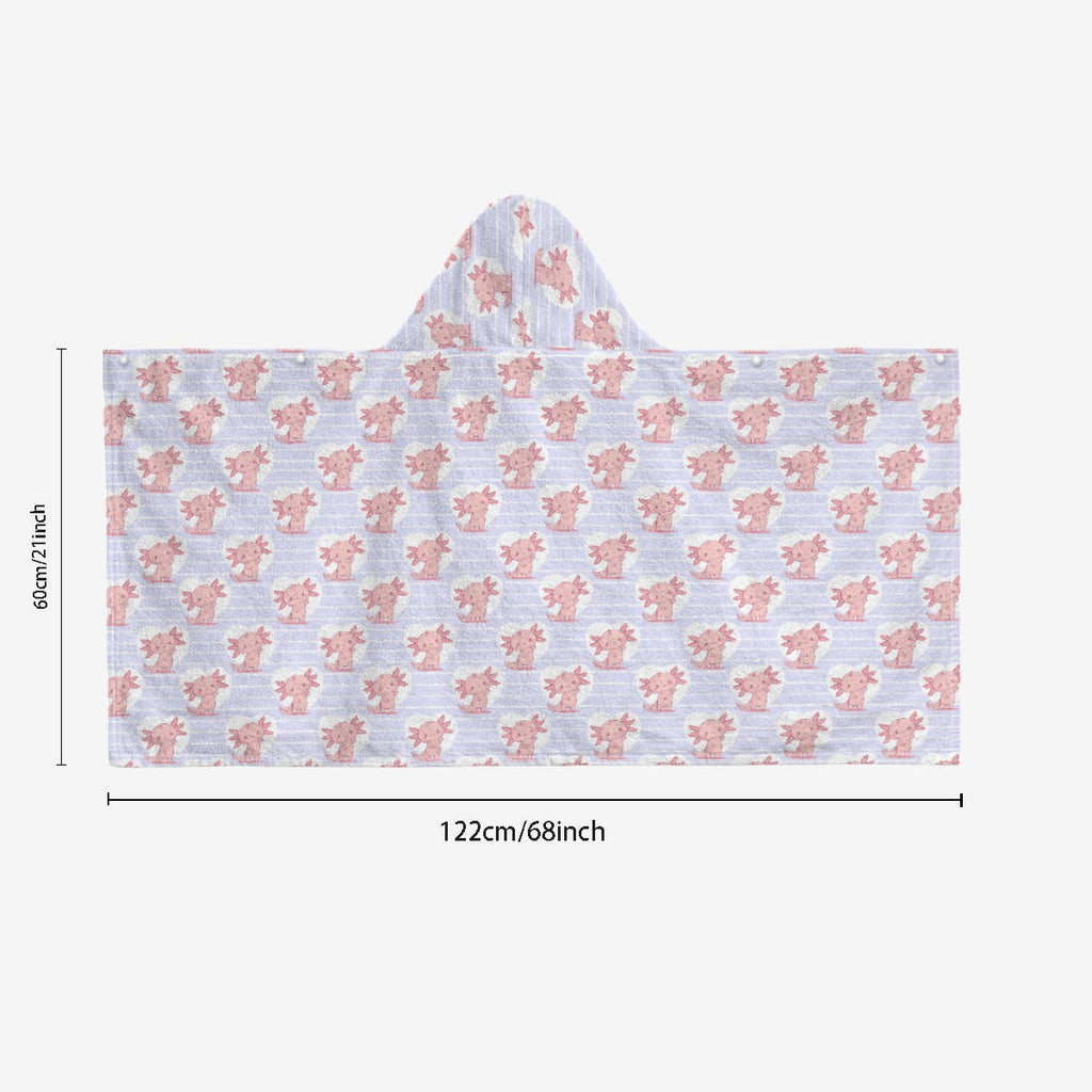 Axolotl Love Kids Wrap Hooded Towel Poncho
