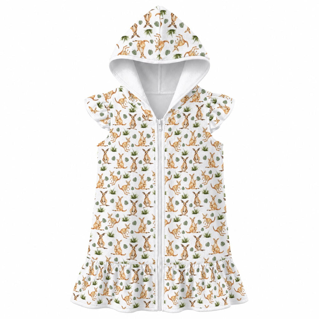 Kangaroos Girl's Hooded Beach Cover-Up