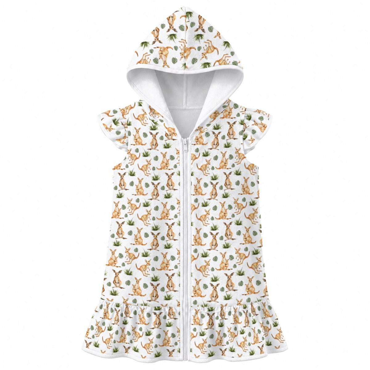 Kangaroos Girl's Hooded Beach Cover-Up