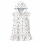 Paw Print Girl's Hooded Beach Cover-Up