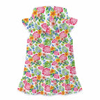 Bright Painted Tropical Girl's Hooded Beach Cover-Up