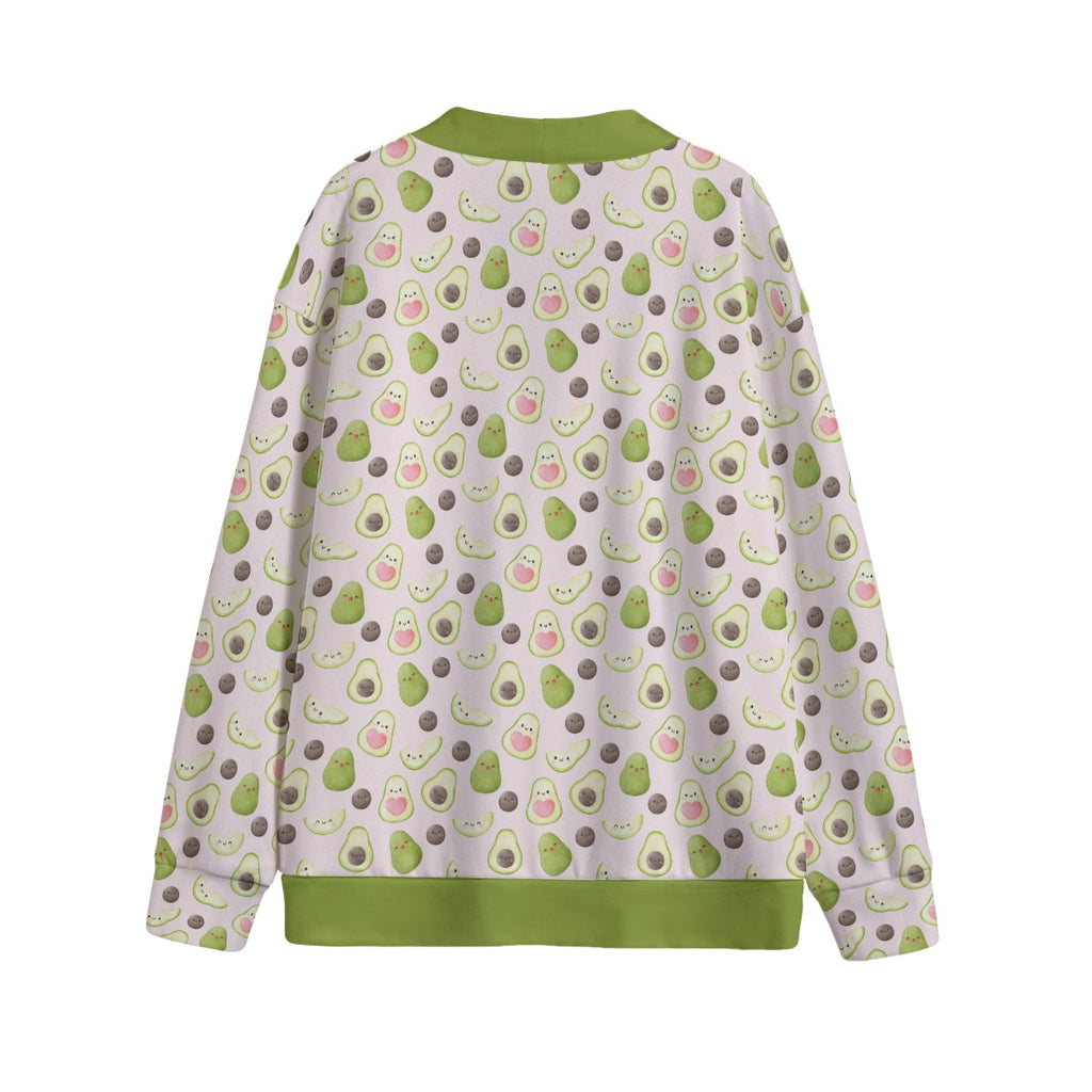 Avocado Love Unisex V-neck Cardigan With Button Closure