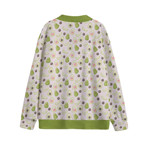 Avocado Love Unisex V-neck Cardigan With Button Closure Cardigan Food Printed Offshore