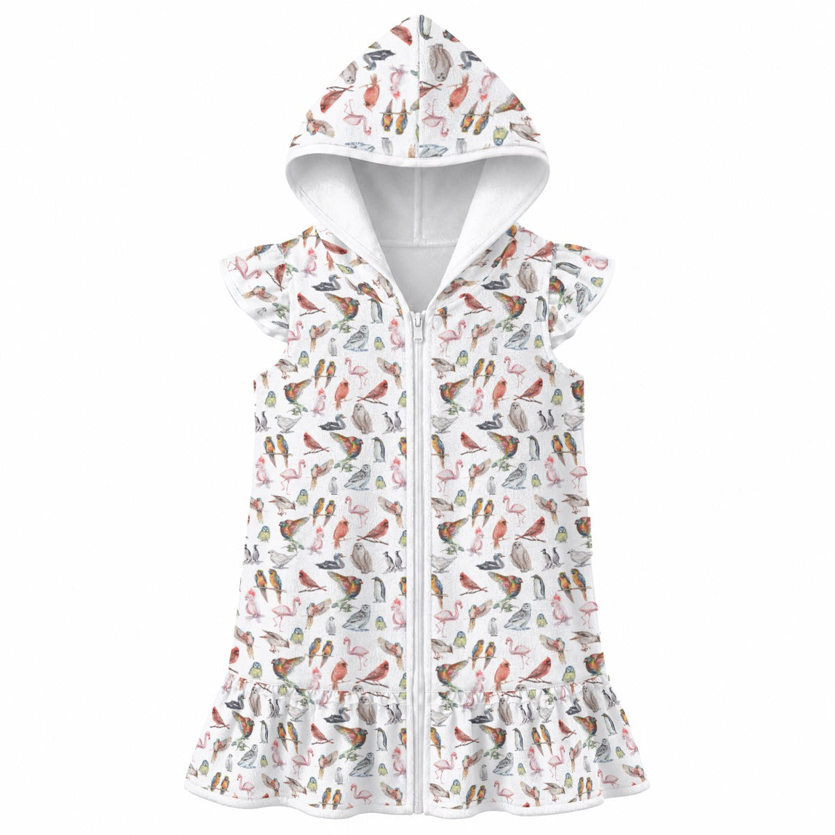 Birds Of A Feather Girl's Hooded Beach Cover-Up