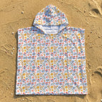 Boho Flowers And Leaves Kid's Hooded Towel Poncho