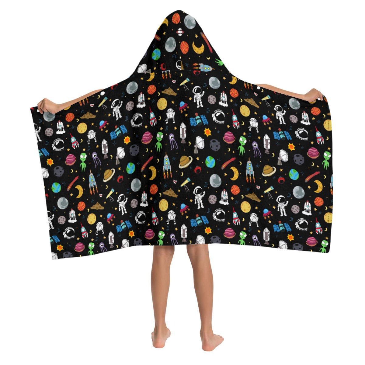 Fun Space Kid's Wrap Hooded Towel Poncho
